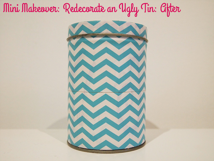 Mini Makeover: Redecorate an Ugly Tin AFTER via Style for a Happy Home