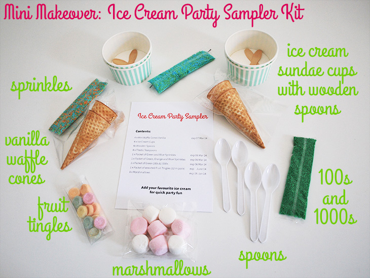 Mini Makeover: Ice Cream Party Sampler Kit via Style for a Happy Home