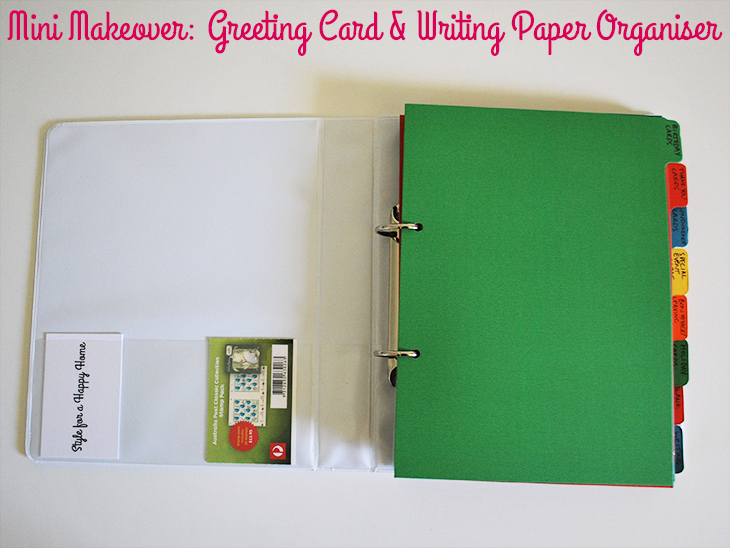 Mini Makeover: Greeting Card & Writing Paper Organiser Inside on Style for a Happy Home