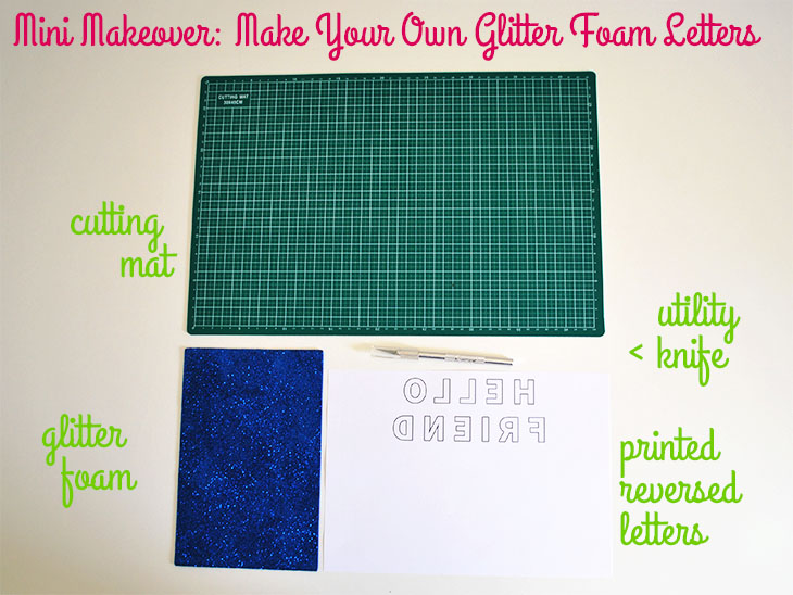 Mini Makeover: Make Your Own Glitter Foam Letters (before) on Style for a Happy Home