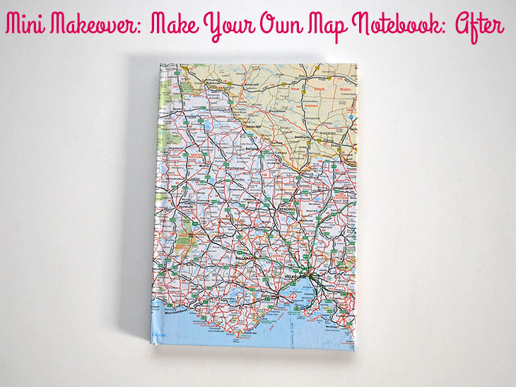 Mini Makeover: Make Your Own Map Notebook (after) on Style for a Happy Home