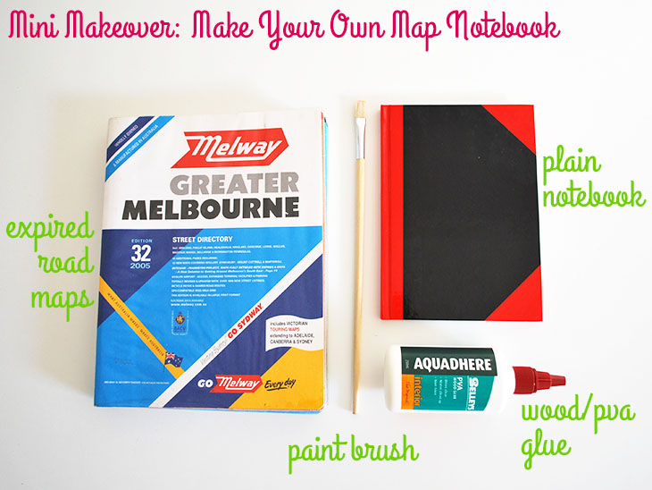 Mini Makeover: Make Your Own Map Notebook (before) on Style for a Happy Home
