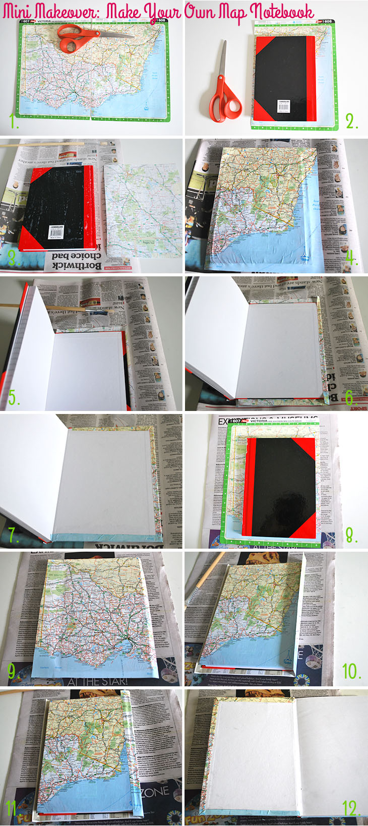 Mini Makeover: Make Your Own Map Notebook (step by step) on Style for a Happy Home