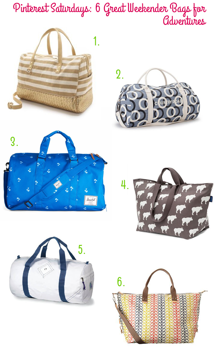 Pinterest Saturdays: 6 Great Weekender Bags for Adventures on Style for a Happy Home