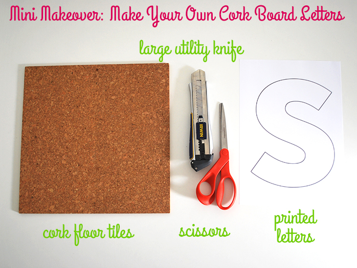 Mini Makeover: Make Your Own Cork Board Letters (before) on Style for a Happy Home