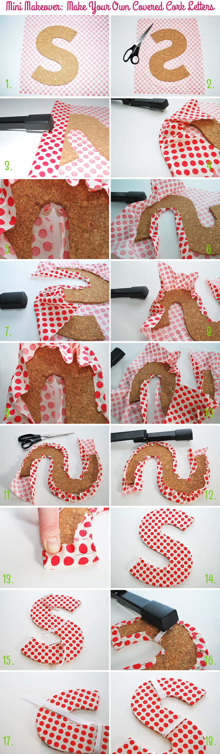 Mini Makeover: Make Your Own Covered Cork Letters (step by step) on Style for a Happy Home