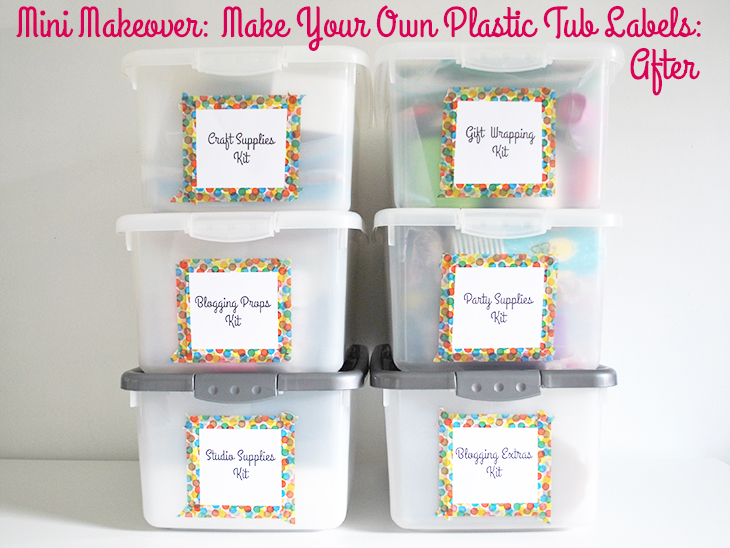 Mini Makeover: Make Your Own Plastic Tub Labels (after) on Style for a Happy Home