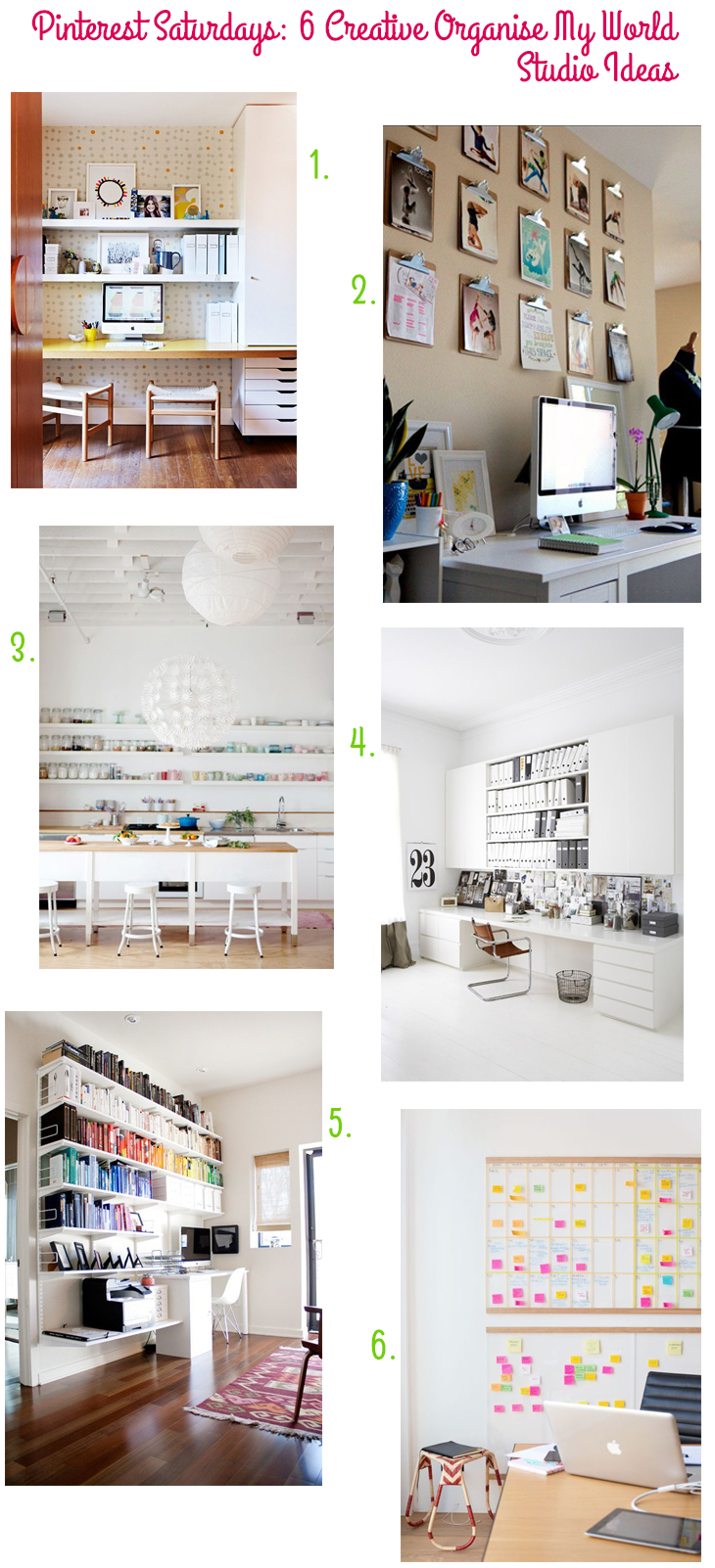 Pinterest Saturdays: 6 Creative Organise My World Studio Ideas on Style for a Happy Home