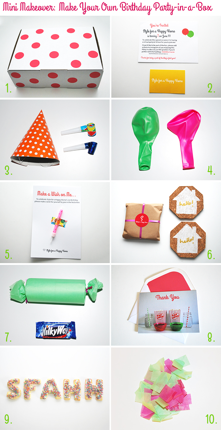 Mini Makeover: Make Your Own Birthday Party-in-a-Box on Style for a Happy Home