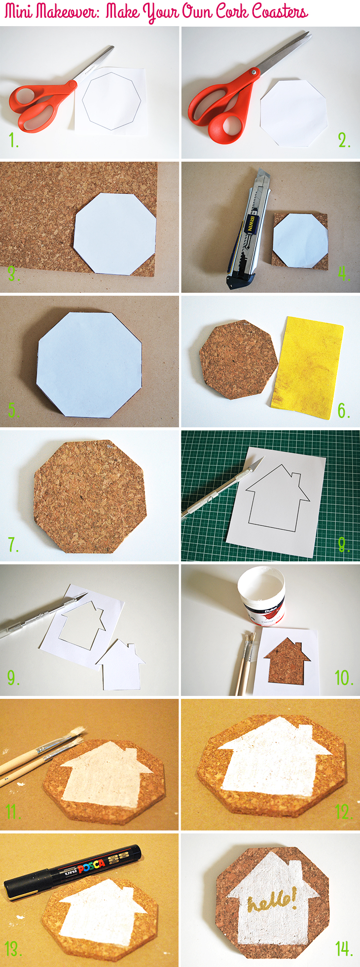 Mini Makeover: Make Your Own Cork Coasters (step by step) on Style for a Happy Home