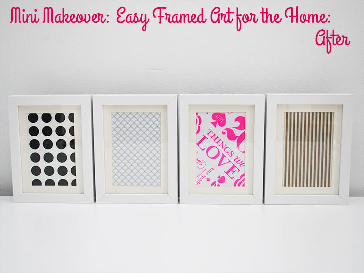 Mini Makeover: Easy Framed Art for the Home (after) on Style for a Happy Home