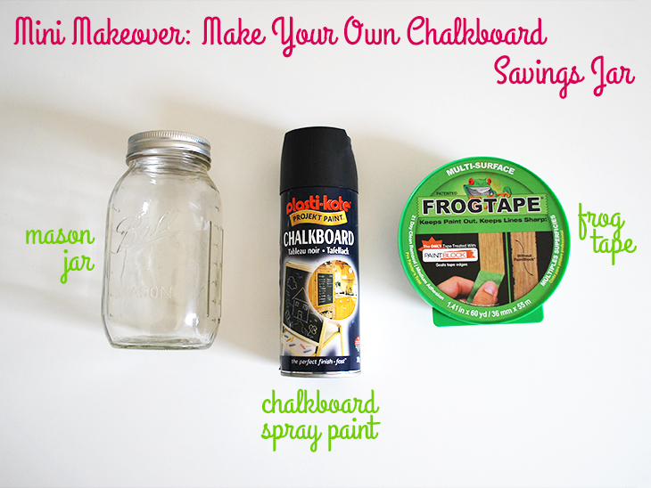 Mini Makeover: Make Your Own Chalkboard Savings Jar (before) on Style for a Happy Home