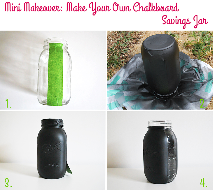 Mini Makeover: Make Your Own Chalkboard Savings Jar (step by step) on Style for a Happy Home