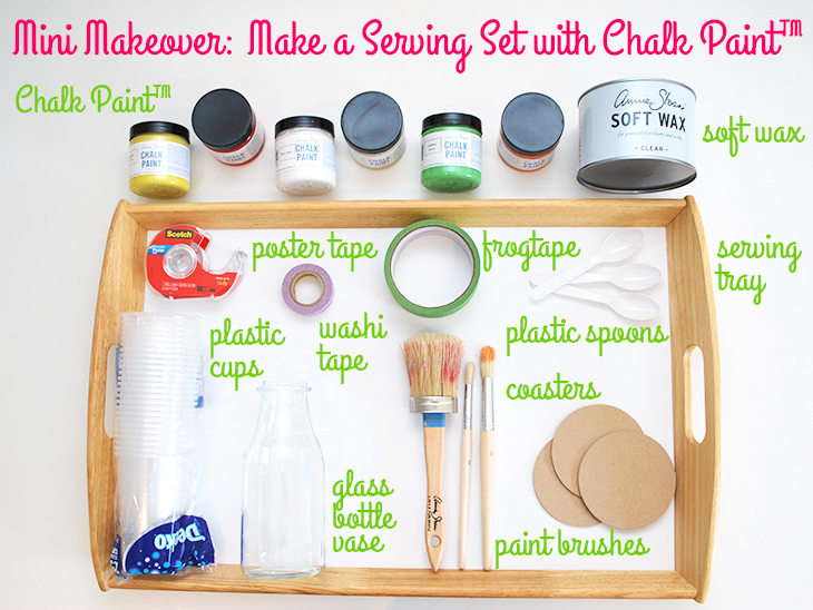 Mini Makeover: Make a Serving Set with Chalk Paint™ on Style for a Happy Home // Click for DIY instructions