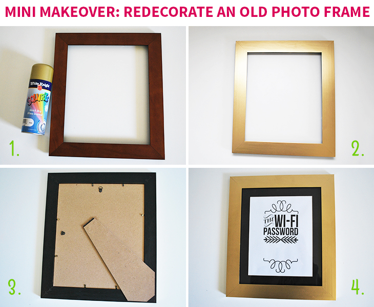 Mini Makeover: Redecorate an Old Photo Frame on Style for a Happy Home //Click for full DIY