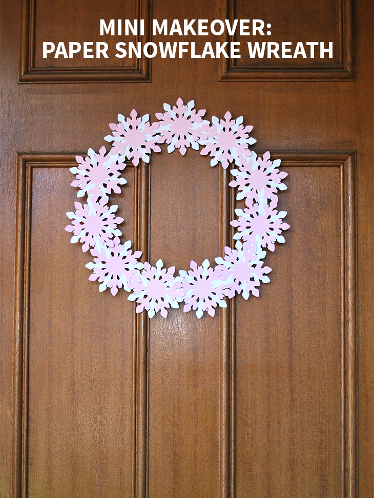 Mini Makeover: Paper Snowflake Wreath on Style for a Happy Home // Click for DIY instructions