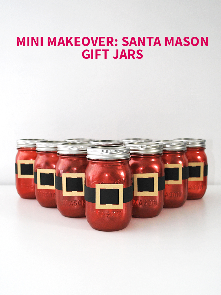 Mini Makeover: Santa Mason Gift Jars on Style for a Happy Home // Click for full DIY