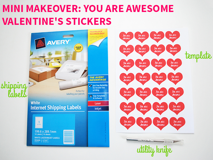 Mini Makeover: You Are Awesome Valentine's Stickers on Style for a Happy Home // Click for DIY