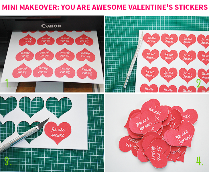 Mini Makeover: You Are Awesome Valentine's Stickers on Style for a Happy Home // Click for DIY