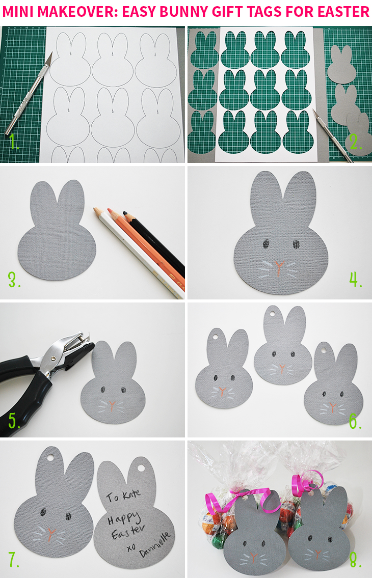 Mini Makeover: Easy Bunny Gift Tags for Easter on Style for a Happy Home // Click for DIY