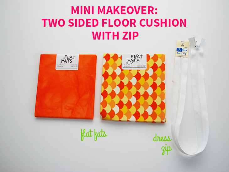 Mini Makeover: Two Sided Floor Cushion with Zip on Style for a Happy Home // Click for DIY