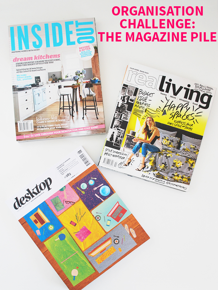 Organisation Challenge: The Magazine Pile on Style for a Happy Home // Click for details