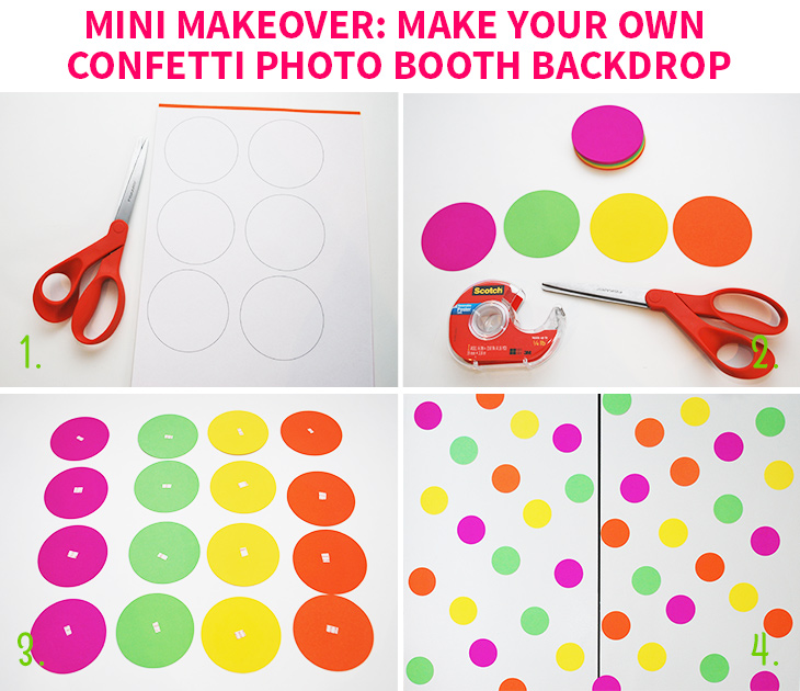 Mini Makeover: Make Your Own Confetti Photo Booth Backdrop // Click for DIY