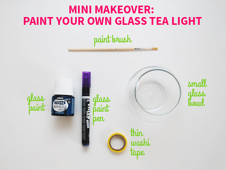 Mini Makeover: Paint Your Own Glass Tea Light // Click for DIY