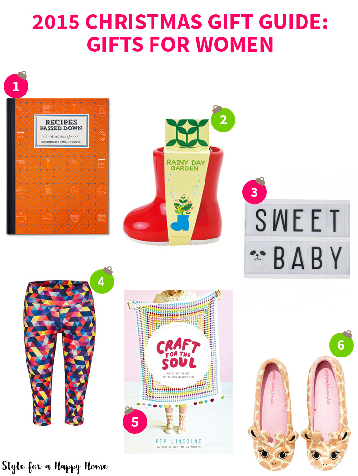 2015 Christmas Gift Guide: Gifts for Women on Style for a Happy Home // Click for details