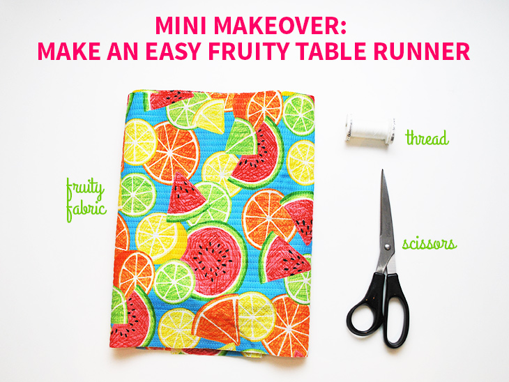 Mini Makeover: Make an Easy Fruity Table Runner on Style for a Happy Home // Click for DIY